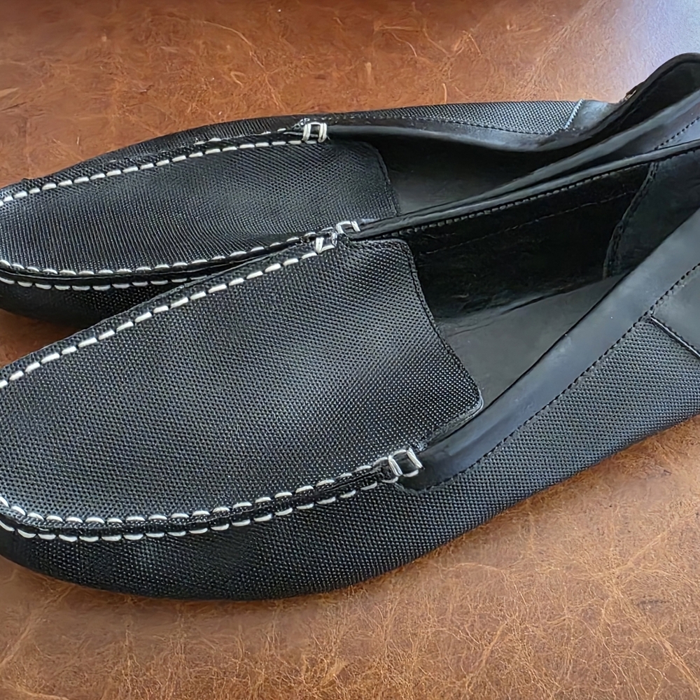 Calvin Klein Collection Black Textured Loafers